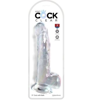 KING COCK - CLEAR GODE AVEC TESTICULES 20.3 CM TRANSPARENT-KING COCK-sextoys-lingerie-bdsm-hygiène-sexshop