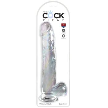 KING COCK - CLEAR GODE AVEC TESTICULES 24.8 CM TRANSPARENT-KING COCK-sextoys-lingerie-bdsm-hygiène-sexshop