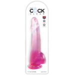 KING COCK – CLEAR GODE  TESTICULES 19 CM ROSE