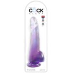 KING COCK – CLEAR GODE  TESTICULES 19 CM VIOLET