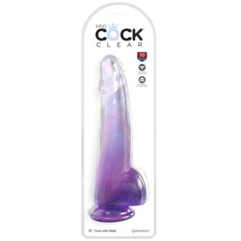 KING COCK - CLEAR GODE  TESTICULES 19 CM VIOLET-KING COCK-sextoys-lingerie-bdsm-hygiène-sexshop