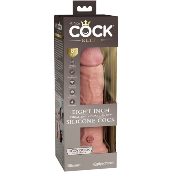 KING COCK - ELITE GODE RÉALISTE VIBRANT & SILICONE 20.3 CM-KING COCK-sextoys-lingerie-bdsm-hygiène-sexshop