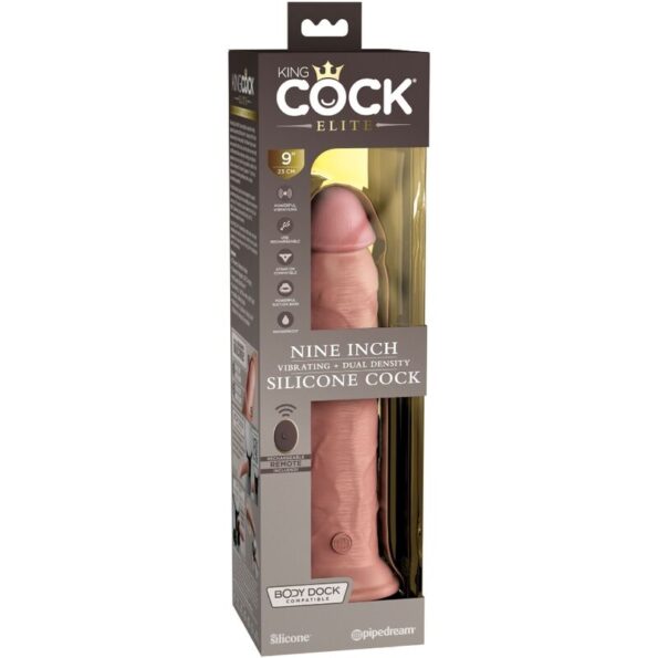 KING COCK - ELITE VIBRATEUR GODE RÉALISTE & TÉLÉCOMMANDE EN SILICONE 23 CM-KING COCK-sextoys-lingerie-bdsm-hygiène-sexshop