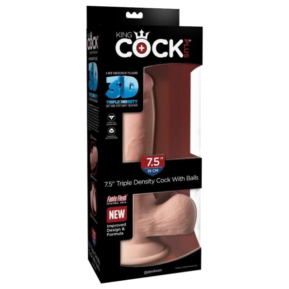 KING COCK - GODE TRIPLE DENSITÉ 19 CM-KING COCK PLUS-sextoys-lingerie-bdsm-hygiène-sexshop