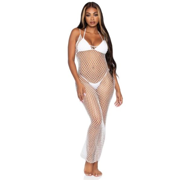 LEG AVENUE - ROBE MAXI EN FILET TORSADÉ TAILLE UNIQUE BLANC-LEG AVENUE ACCESSORIES-sextoys-lingerie-bdsm-hygiène-sexshop