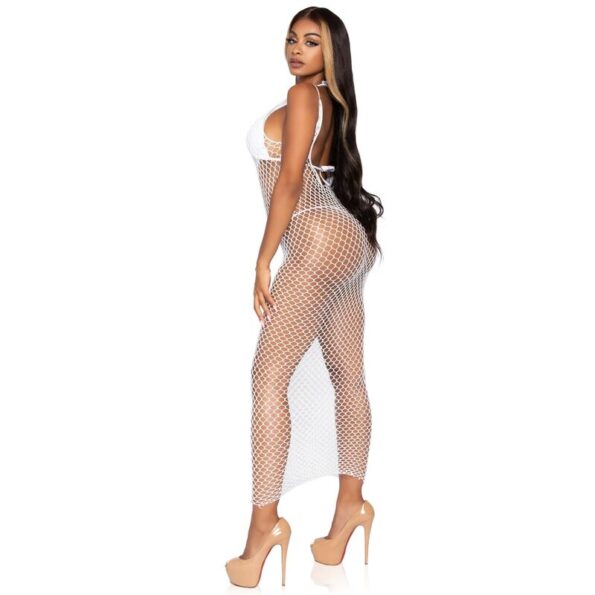 LEG AVENUE - ROBE MAXI EN FILET TORSADÉ TAILLE UNIQUE BLANC-LEG AVENUE ACCESSORIES-sextoys-lingerie-bdsm-hygiène-sexshop