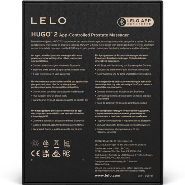 LELO - MASSEUR DE PROSTATE HUGO 2 NOIR-LELO-sextoys-lingerie-bdsm-hygiène-sexshop