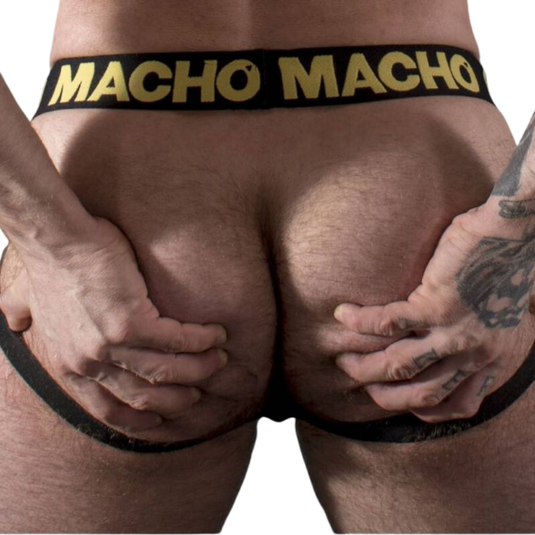 MACHO - MX25AC JOCK CUIR JAUNE L-MACHO UNDERWEAR-sextoys-lingerie-bdsm-hygiène-sexshop