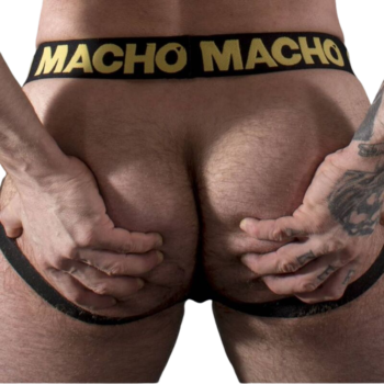 MACHO - MX25AC JOCK JAUNE CUIR XL-MACHO UNDERWEAR-sextoys-lingerie-bdsm-hygiène-sexshop