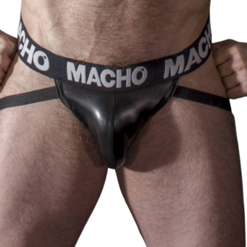MACHO - MX25NC JOCK CUIR NOIR XL-MACHO UNDERWEAR-sextoys-lingerie-bdsm-hygiène-sexshop