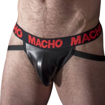 MACHO - MX25RC JOCK CUIR ROUGE L-MACHO UNDERWEAR-sextoys-lingerie-bdsm-hygiène-sexshop