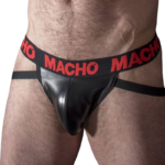 MACHO - MX25RC JOCK CUIR ROUGE S-MACHO UNDERWEAR-sextoys-lingerie-bdsm-hygiène-sexshop