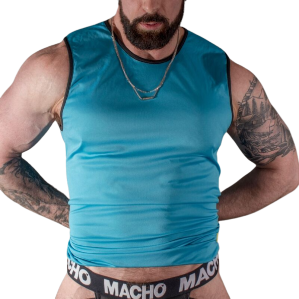 MACHO - T-SHIRT BLEU L/XL-MACHO UNDERWEAR-sextoys-lingerie-bdsm-hygiène-sexshop