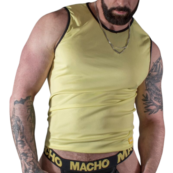 MACHO - T-SHIRT JAUNE L/XL-MACHO UNDERWEAR-sextoys-lingerie-bdsm-hygiène-sexshop