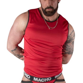 MACHO - T-SHIRT ROUGE S/M-MACHO UNDERWEAR-sextoys-lingerie-bdsm-hygiène-sexshop