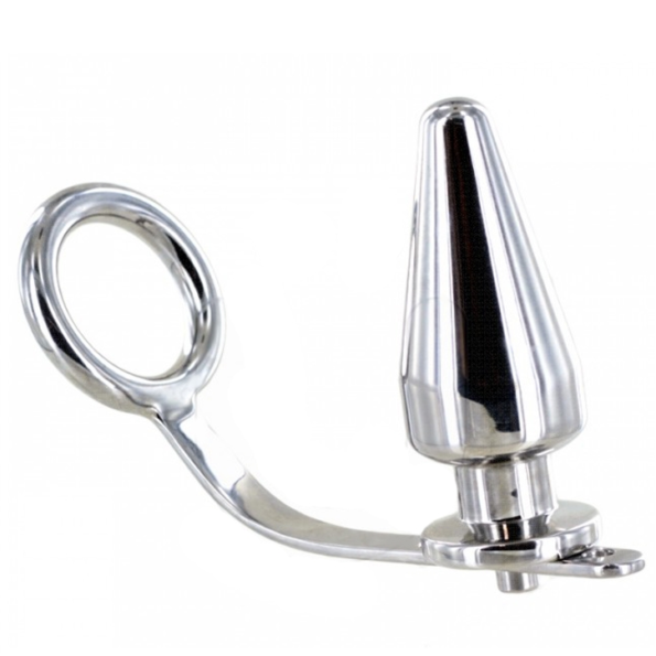 METAL HARD - ANNEAU EN ACIER AVEC PLUG ANAL 45 X 45MM-METAL HARD-sextoys-lingerie-bdsm-hygiène-sexshop