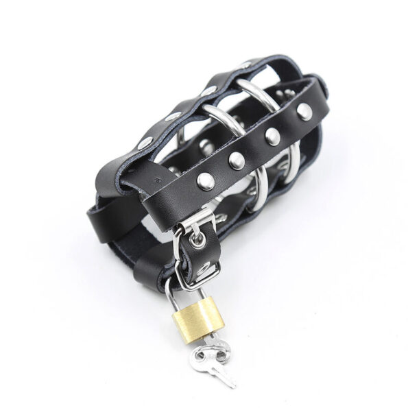 OHMAMA FETISH - ETUI EN CUIR AVEC ANNEAUX MÉTALLIQUES ET CADENAS-OHMAMA FETISH-sextoys-lingerie-bdsm-hygiène-sexshop