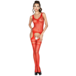 PASSION – FEMME BS038 BODYSTOCKING ROUGE TAILLE UNIQUE