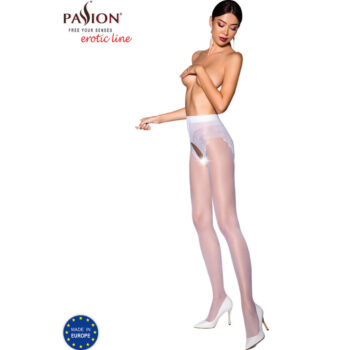 PASSION - TIOPEN 006 COLLANT BLANC 1/2 30 DEN-PASSION WOMAN GARTER & STOCK-sextoys-lingerie-bdsm-hygiène-sexshop