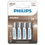 PHILIPS – PILES ALCALINES AA LR6 PACK 4