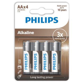 PHILIPS - PILES ALCALINES AA LR6 PACK 4-PHILLIPS-sextoys-lingerie-bdsm-hygiène-sexshop