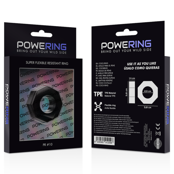 POWERING - ANNEAU PÉNIS SUPER FLEXIBLE ET RÉSISTANT 5CM PR10 NOIR-POWERING-sextoys-lingerie-bdsm-hygiène-sexshop