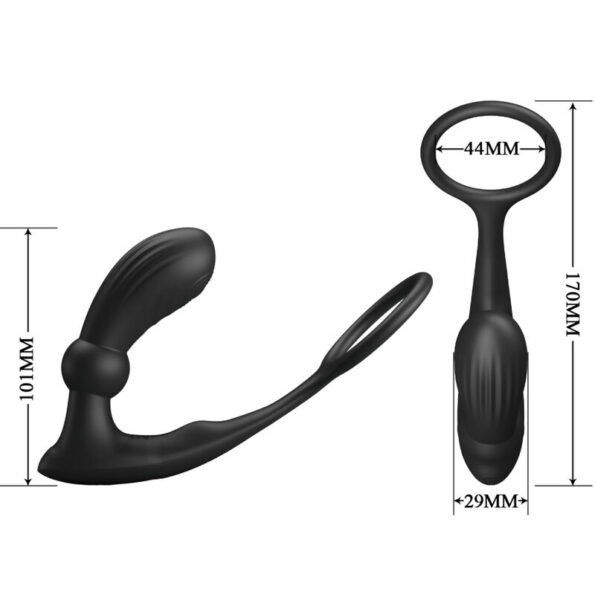 PRETTY LOVE - ANNEAU ANAL ET VIBRATEUR WARREN NOIR-PRETTY LOVE BOTTOM-sextoys-lingerie-bdsm-hygiène-sexshop