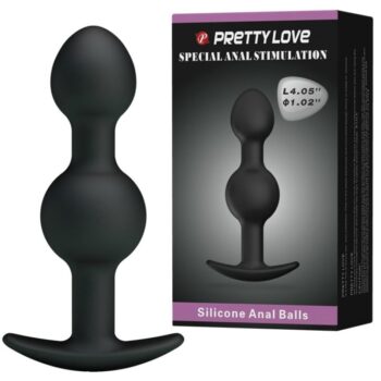 PRETTY LOVE - BALLES ANAL EN SILICONE SPÉCIALE STIMULATION 10.3 CM NOIRES-PRETTY LOVE BOTTOM-sextoys-lingerie-bdsm-hygiène-sexshop