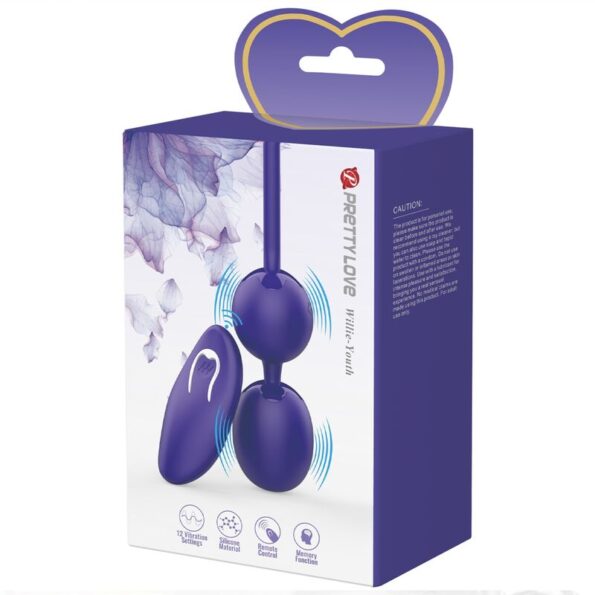 PRETTY LOVE - BALLES TÉLÉCOMMANDÉES WILLIE YOUTH ET VIBRATION VIOLET-PRETTY LOVE LED-sextoys-lingerie-bdsm-hygiène-sexshop