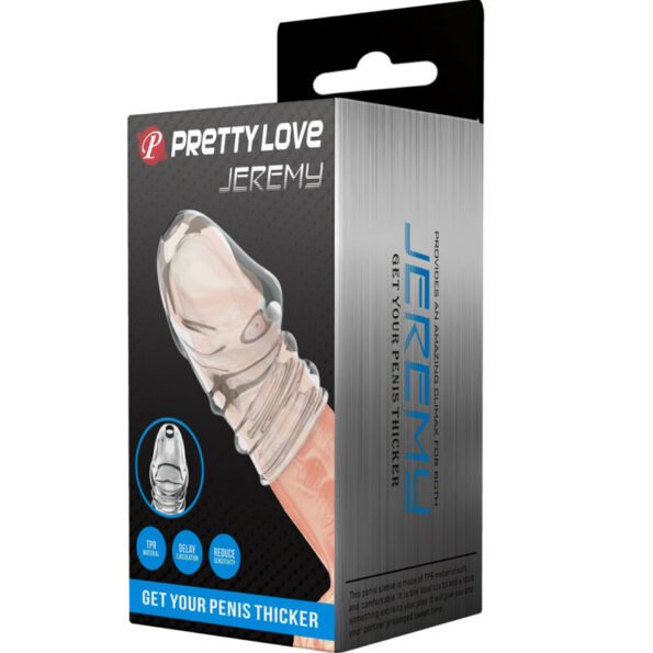 PRETTY LOVE - JEREMY PÉNIS TRANSPARENT PLUS ÉPAIS-PRETTY LOVE MALE-sextoys-lingerie-bdsm-hygiène-sexshop