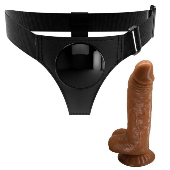 PRETTY LOVE - SLIP HARNAIS HARNAIS UNIVERSEL AVEC GODE MICHEAL 20 CM NOIR-PRETTY LOVE-sextoys-lingerie-bdsm-hygiène-sexshop