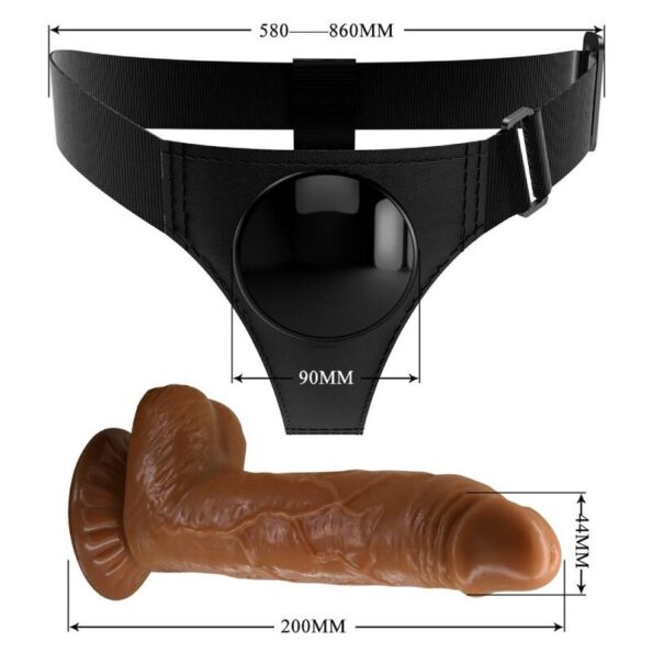 PRETTY LOVE - SLIP HARNAIS HARNAIS UNIVERSEL AVEC GODE MICHEAL 20 CM NOIR-PRETTY LOVE-sextoys-lingerie-bdsm-hygiène-sexshop