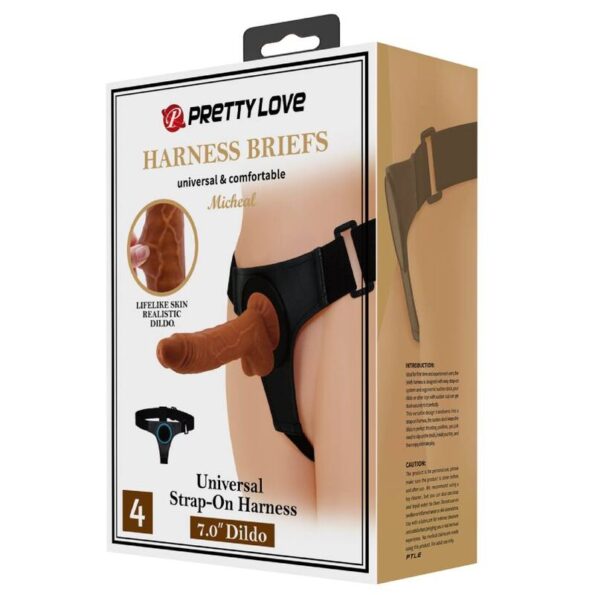 PRETTY LOVE - SLIP HARNAIS HARNAIS UNIVERSEL AVEC GODE MICHEAL 20 CM NOIR-PRETTY LOVE-sextoys-lingerie-bdsm-hygiène-sexshop