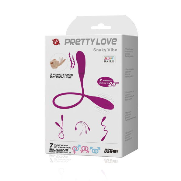 PRETTY LOVE - SMART VIBRATEUR SNAKY VIBE 7 V + 3 CHATOUILLES-PRETTY LOVE SMART-sextoys-lingerie-bdsm-hygiène-sexshop