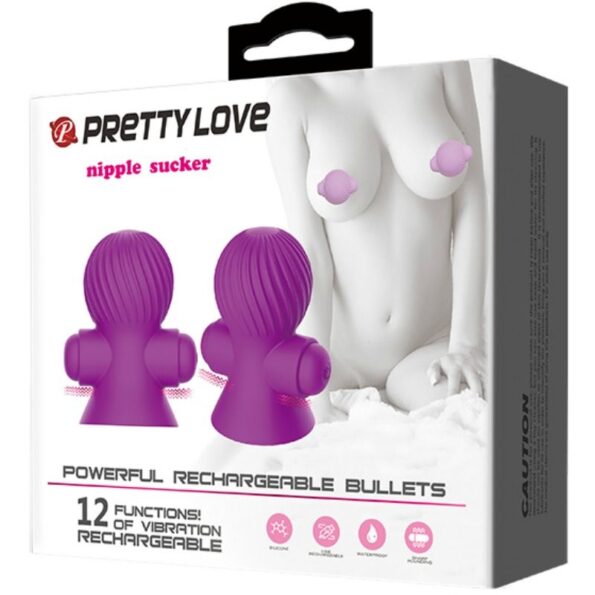 PRETTY LOVE - STIMULATEURS DE NIPPLE 12 MODES VIBRATION LILAS-PRETTY LOVE SMART-sextoys-lingerie-bdsm-hygiène-sexshop