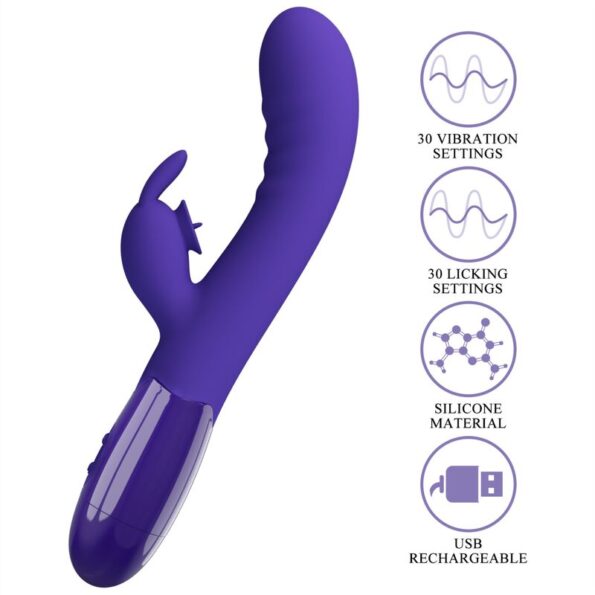 PRETTY LOVE - VIBRATEUR CERBERUS YOUTH LAPIN VIOLET-PRETTY LOVE YOUTH-sextoys-lingerie-bdsm-hygiène-sexshop