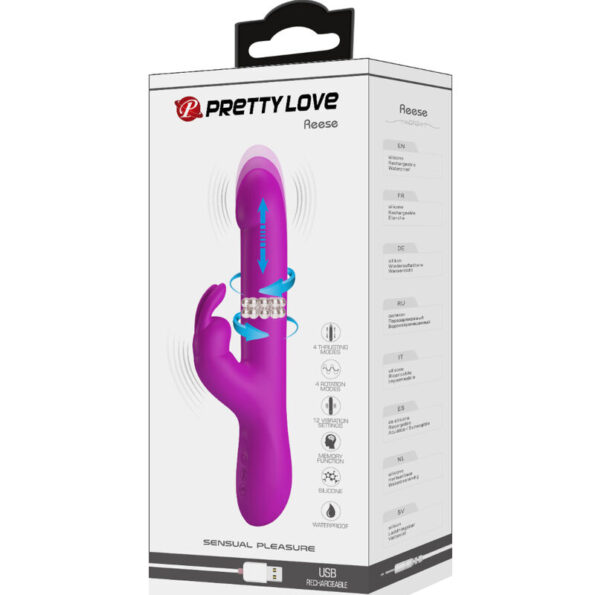 PRETTY LOVE - VIBRATEUR REESE AVEC ROTATION VIOLET-PRETTY LOVE-sextoys-lingerie-bdsm-hygiène-sexshop