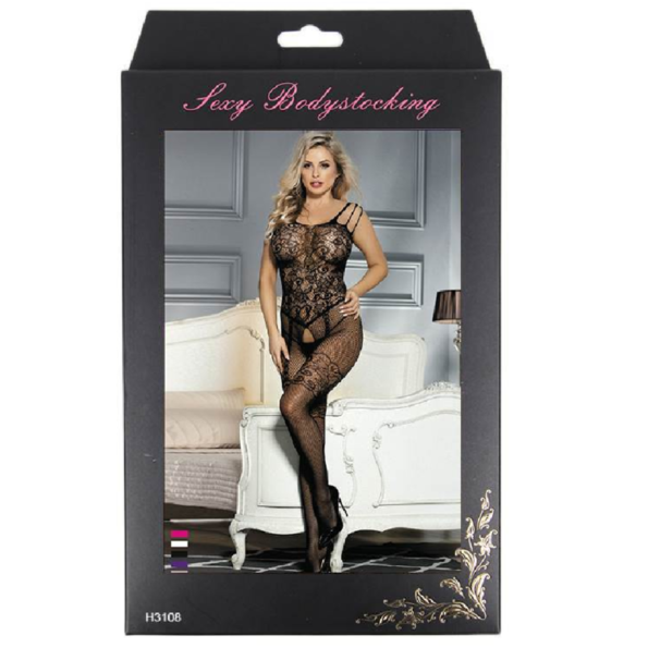 QUEEN LINGERIE - BODYSTOCKING AVEC OUVERTURE FLEUR S/L-QUEEN LINGERIE-sextoys-lingerie-bdsm-hygiène-sexshop