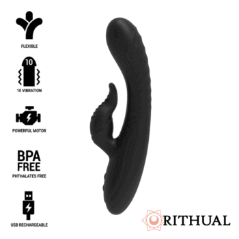 RITHUAL - ANUSARA DOUBLE MOTEUR RECHARGEABLE 2.0 NOIR-RITHUAL-sextoys-lingerie-bdsm-hygiène-sexshop