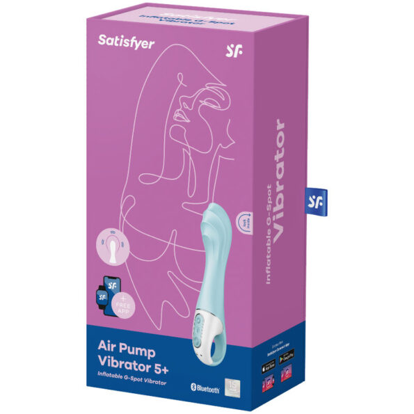 SATISFYER - AIR PUMP VIBRATOR 5+ APP GONFLABLE G-SPOT VIBRATOR BLEU-SATISFYER CONNECT-sextoys-lingerie-bdsm-hygiène-sexshop