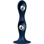 SATISFYER – DILDO EN SILICONE DOUBLE BALL-R BLEU