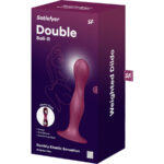 SATISFYER – GODE EN SILICONE DOUBLE BALL-R GRENAT