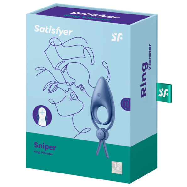 SATISFYER - VIBRATEUR  ANNEAU SNIPER BLEU-SATISFYER RING-sextoys-lingerie-bdsm-hygiène-sexshop
