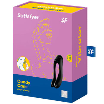 SATISFYER - VIBRATEUR  DOIGTS CANDY CANE NOIR-SATISFYER VIBRATOR-sextoys-lingerie-bdsm-hygiène-sexshop