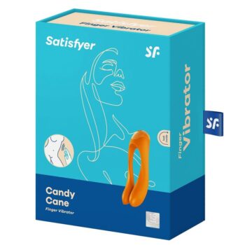 SATISFYER - VIBRATEUR  DOIGTS CANDY CANE ORANGE-SATISFYER VIBRATOR-sextoys-lingerie-bdsm-hygiène-sexshop