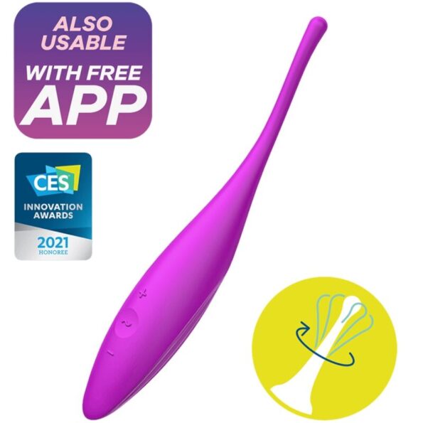 SATISFYER - VIBRATEUR  POINTE DE CLIT TWIRLING JOY FUCHSIA-SATISFYER CONNECT-sextoys-lingerie-bdsm-hygiène-sexshop