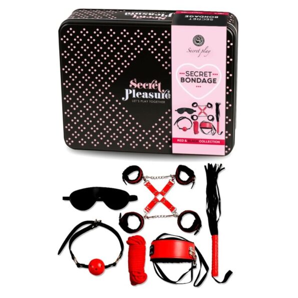 SECRETPLAY - BDSM SET 6 PCS ROUGE COLLECTION-SECRETPLAY 100% FETISH-sextoys-lingerie-bdsm-hygiène-sexshop