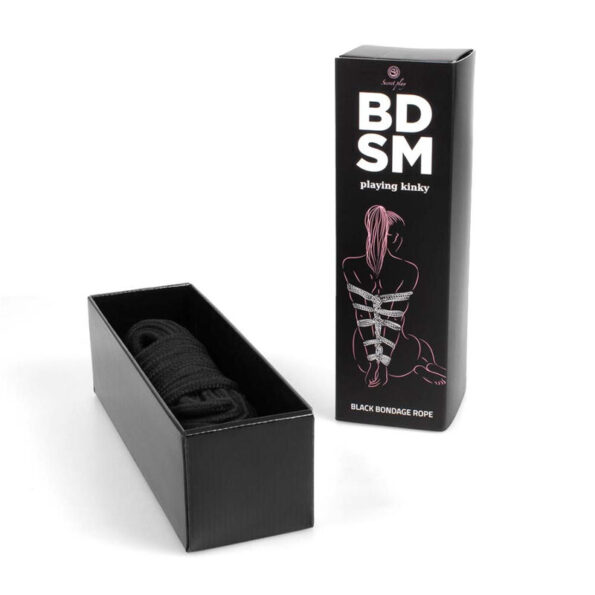 SECRETPLAY - CORDE DE BONDAGE NOIRE  COLLECTION BDSM-SECRETPLAY 100% FETISH-sextoys-lingerie-bdsm-hygiène-sexshop
