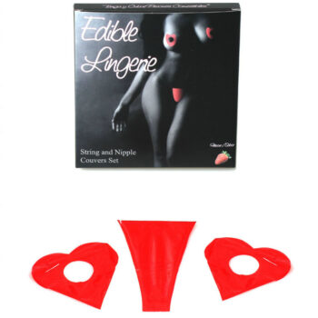 SECRETPLAY - THONG AND EDIBLE NIPPLES COVER STRAWBERRY-SECRETPLAY-sextoys-lingerie-bdsm-hygiène-sexshop