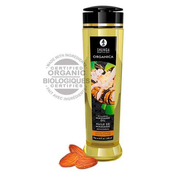 SHUNGA - HUILE DE MASSAGE AUX AMANDES BIO 240 ML-SHUNGA OILS-sextoys-lingerie-bdsm-hygiène-sexshop